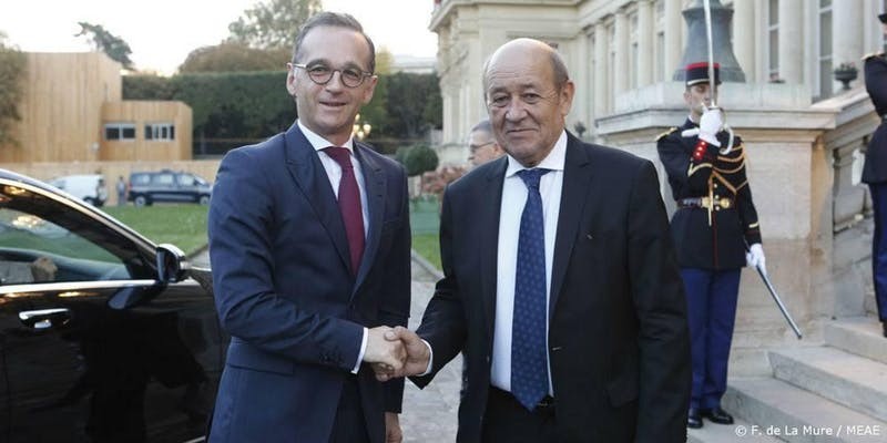 Jean-Yves Le Drian, Minister for Europe and Foreign Affairs of France, and Heiko Maas, Minister for Foreign Affairs of Germany